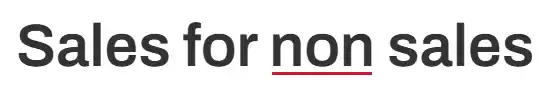 Sales for non sales